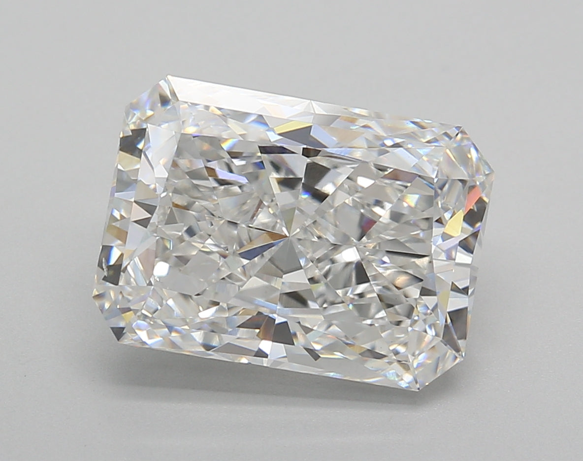 5.01 Carat Radiant Shaped, Excellent Cut, E Color, VVS2 Clarity, IGI Certified Lab Grown Diamond