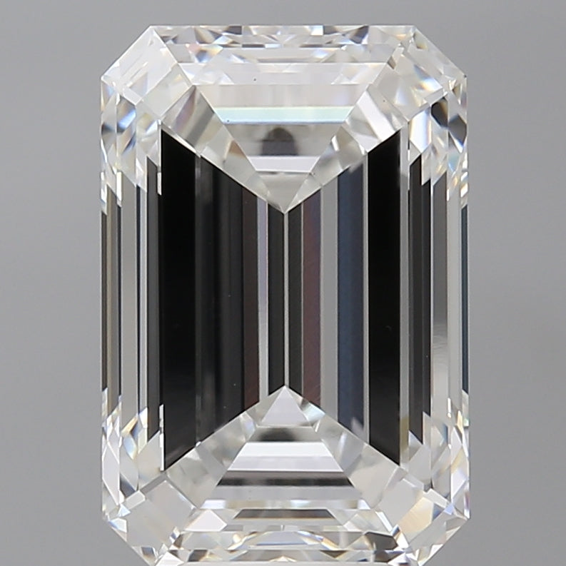 7.54 Carat Emerald Shaped, Excellent Cut, F Color, VVS2 Clarity, IGI Certified Lab Grown Diamond