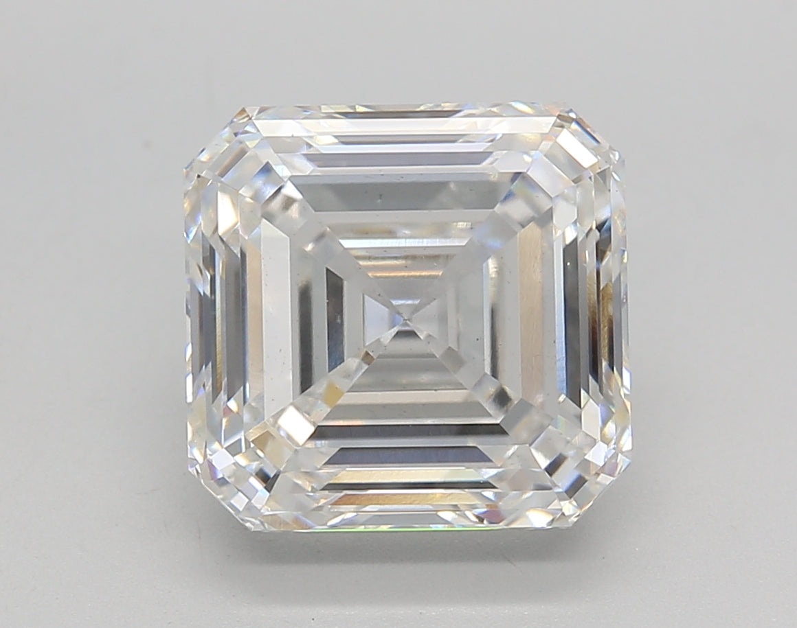 5.03 Carat Asscher Shaped, Ideal Cut, F Color, VS1 Clarity, IGI Certified Lab Grown Diamond