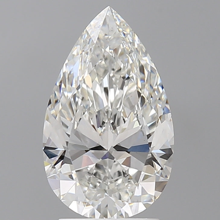 2.58 Carat Pear Shaped, Ideal Cut, F Color, VVS2 Clarity, IGI Certified Lab Grown Diamond
