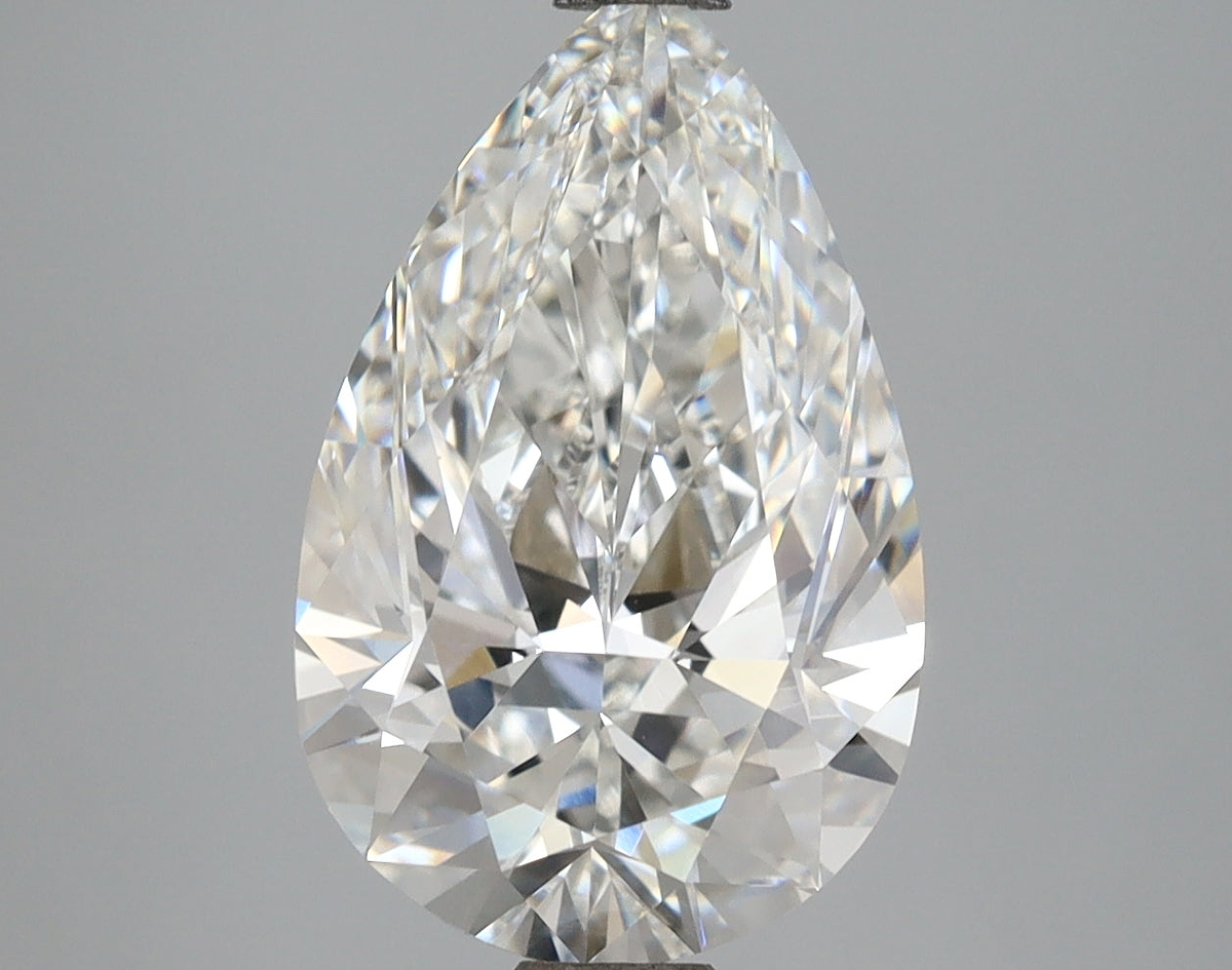 3.86 Carat Pear Shaped, Ideal Cut, F Color, VVS2 Clarity, IGI Certified Lab Grown Diamond
