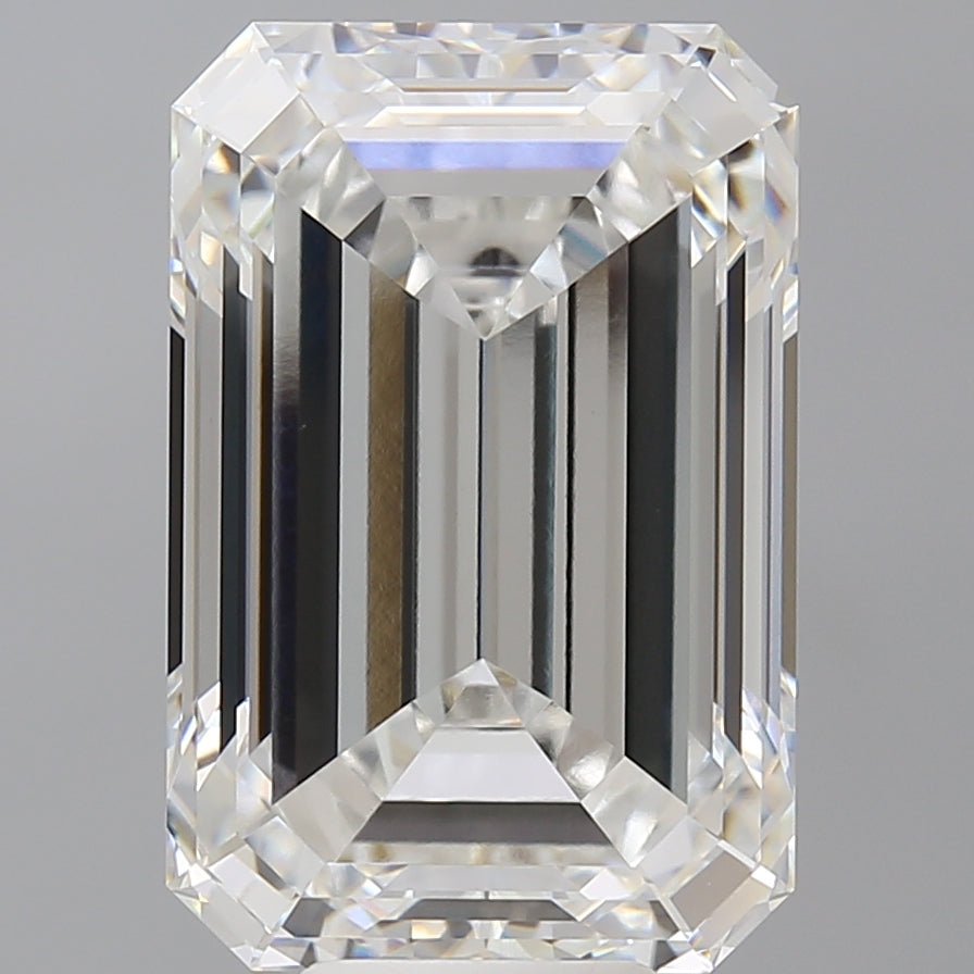 10.10 Carat Emerald Shaped, Ideal Cut, F Color, VVS2 Clarity, IGI Certified Lab Grown Diamond