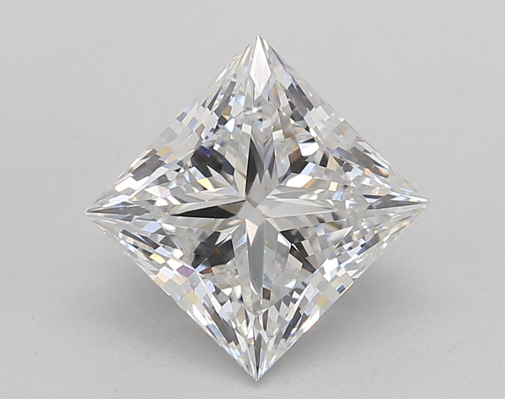 3.02 Carat Princess Shaped, Ideal Cut, E Color, VS1 Clarity, GIA Certified Lab Grown Diamond