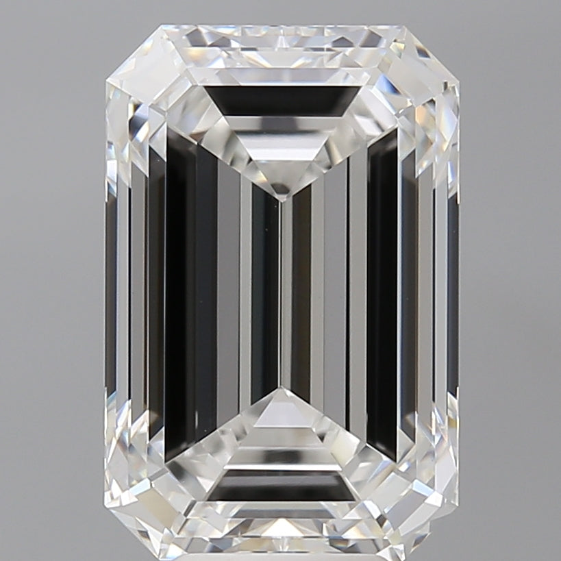 7.60 Carat Emerald Shaped, Ideal Cut, F Color, VVS2 Clarity, IGI Certified Lab Grown Diamond