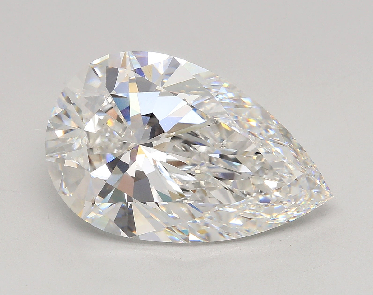 13.12 Carat Pear Shaped, Ideal Cut, F Color, VS1 Clarity, IGI Certified Lab Grown Diamond
