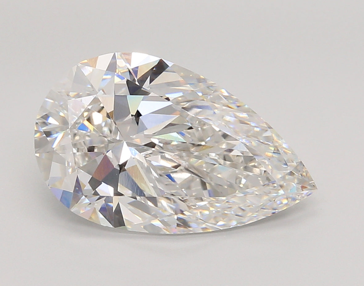 5.05 Carat Pear Shaped, Ideal Cut, E Color, VVS2 Clarity, IGI Certified Lab Grown Diamond