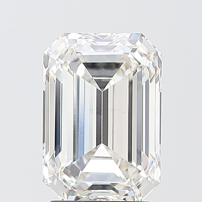 3.07 Carat Emerald Shaped, Ideal Cut, F Color, VVS2 Clarity, IGI Certified Lab Grown Diamond