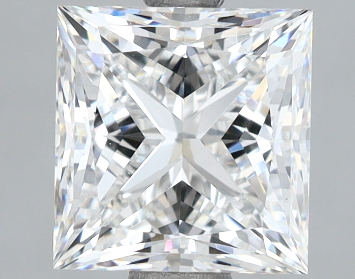 2.57 Carat Princess Shaped, Excellent Cut, E Color, VVS2 Clarity, IGI Certified Lab Grown Diamond