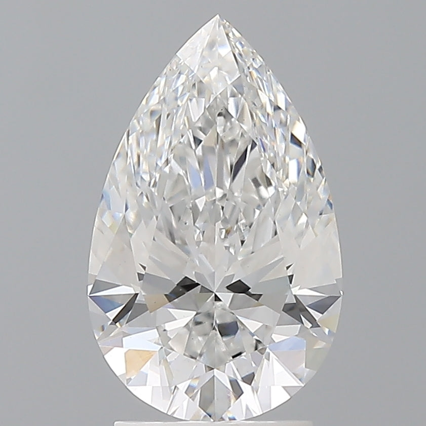 2.59 Carat Pear Shaped, Ideal Cut, E Color, VS1 Clarity, IGI Certified Lab Grown Diamond
