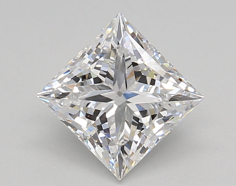 1.52 Carat Princess Shaped, Ideal Cut, D Color, VVS2 Clarity, IGI Certified Lab Grown Diamond