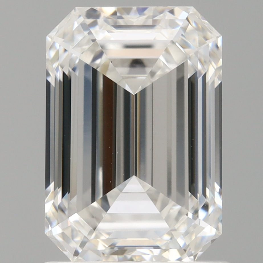 1.59 Carat Emerald Shaped, Ideal Cut, E Color, VVS2 Clarity, IGI Certified Lab Grown Diamond