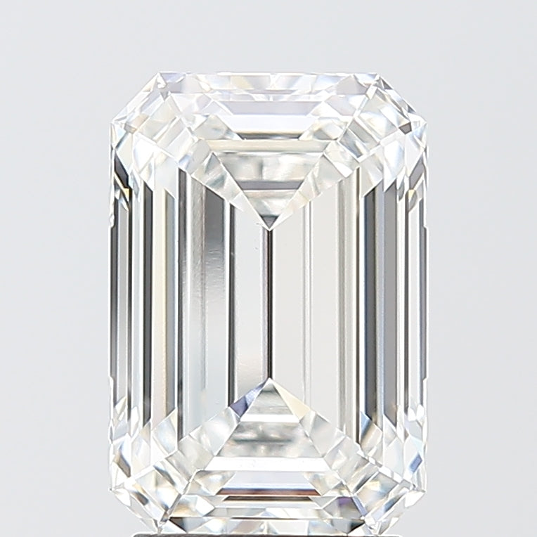3.10 Carat Emerald Shaped, Ideal Cut, F Color, VVS2 Clarity, IGI Certified Lab Grown Diamond