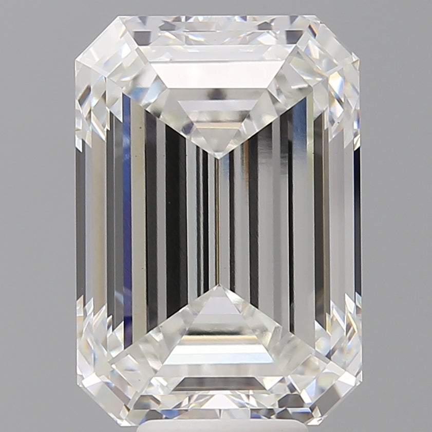 9.09 Carat Emerald Shaped, Ideal Cut, F Color, VVS2 Clarity, IGI Certified Lab Grown Diamond