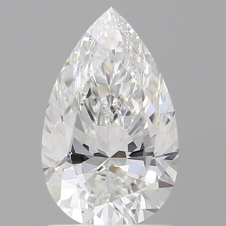 1.60 Carat Pear Shaped, Ideal Cut, D Color, VVS2 Clarity, IGI Certified Lab Grown Diamond