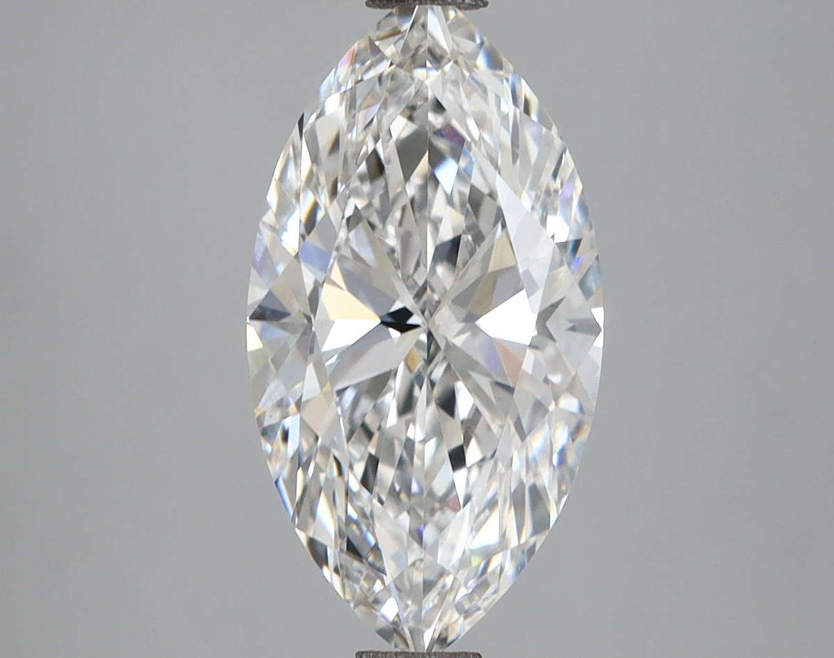 3.09 Carat Marquise Shaped, Ideal Cut, F Color, VVS2 Clarity, IGI Certified Lab Grown Diamond