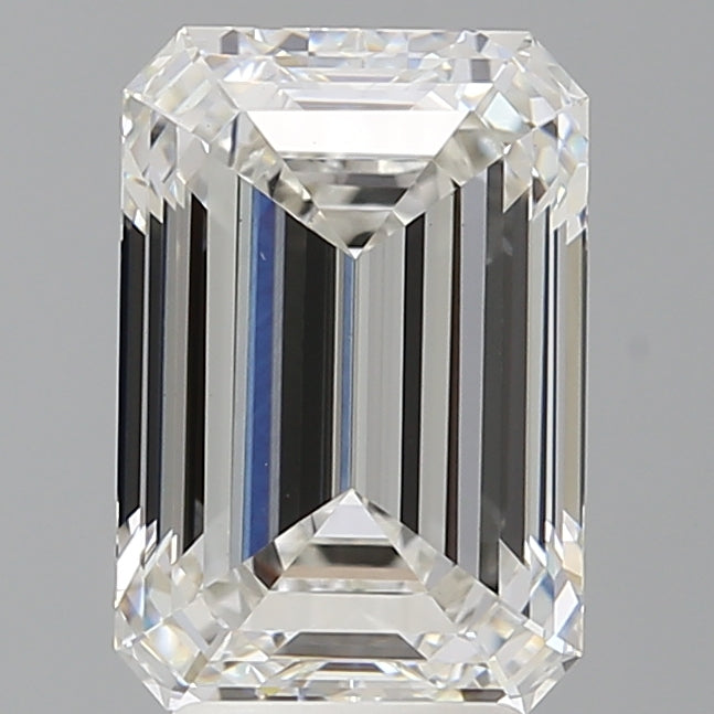 3.97 Carat Emerald Shaped, Ideal Cut, F Color, VVS2 Clarity, IGI Certified Lab Grown Diamond