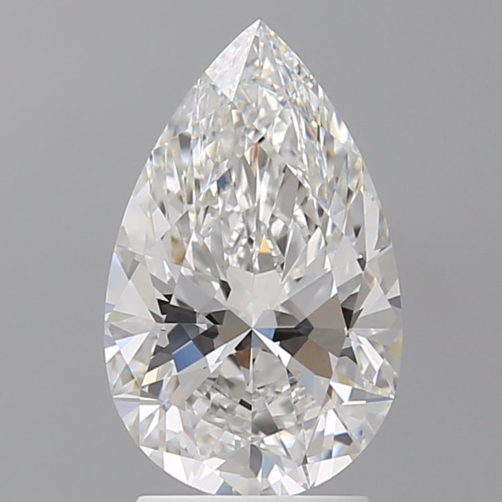 2.59 Carat Pear Shaped, Ideal Cut, E Color, VVS2 Clarity, IGI Certified Lab Grown Diamond