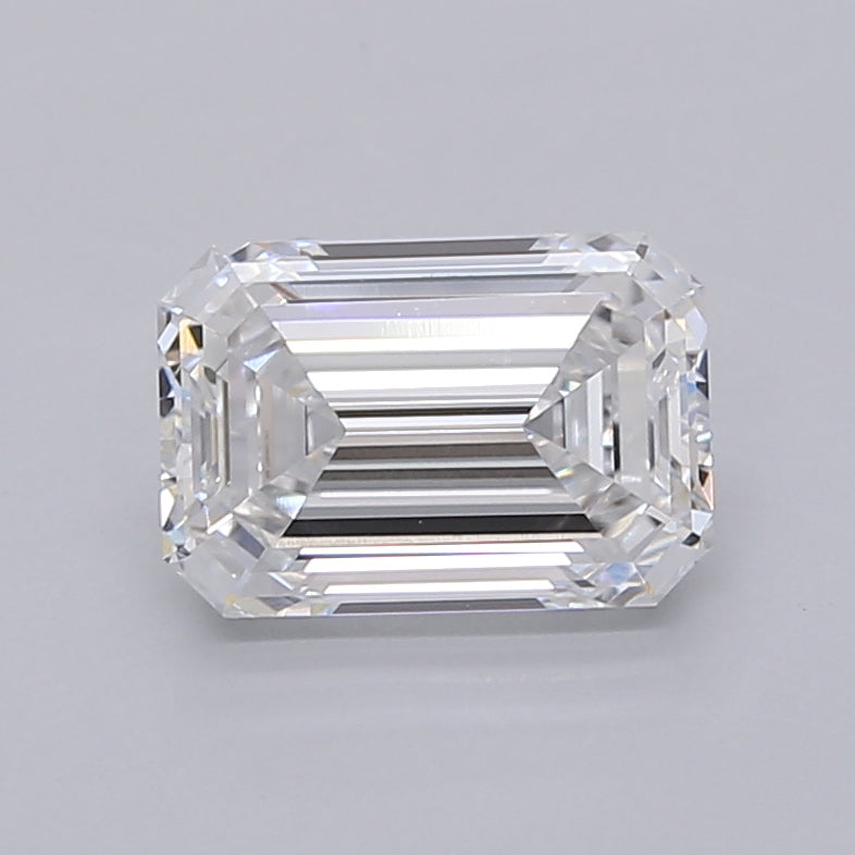 2.04 Carat Emerald Shaped, Ideal Cut, D Color, VVS2 Clarity, IGI Certified Lab Grown Diamond