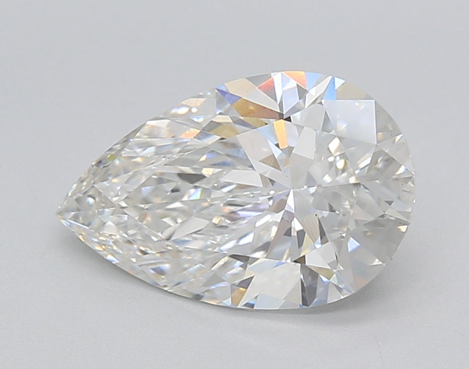 2.02 Carat Pear Shaped, Excellent Cut, F Color, VS1 Clarity, IGI Certified Lab Grown Diamond