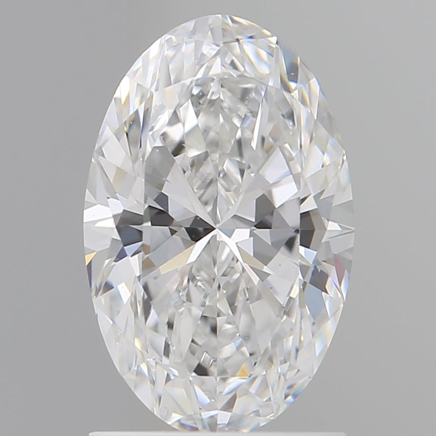 1.61 Carat Oval Shaped, Ideal Cut, D Color, VVS2 Clarity, IGI Certified Lab Grown Diamond
