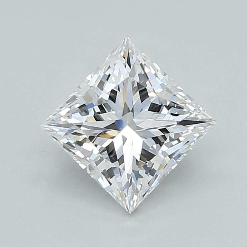 1.53 Carat Princess Shaped, Excellent Cut, E Color, VVS2 Clarity, IGI Certified Lab Grown Diamond
