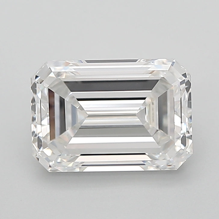 3.06 Carat Emerald Shaped, Excellent Cut, F Color, VVS2 Clarity, IGI Certified Lab Grown Diamond