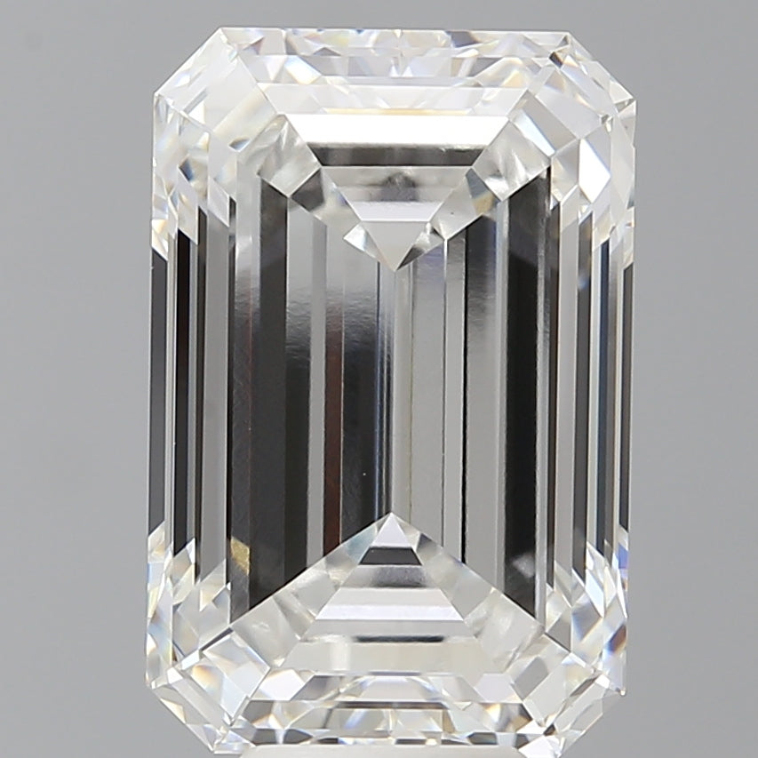 8.60 Carat Emerald Shaped, Ideal Cut, F Color, VVS2 Clarity, IGI Certified Lab Grown Diamond