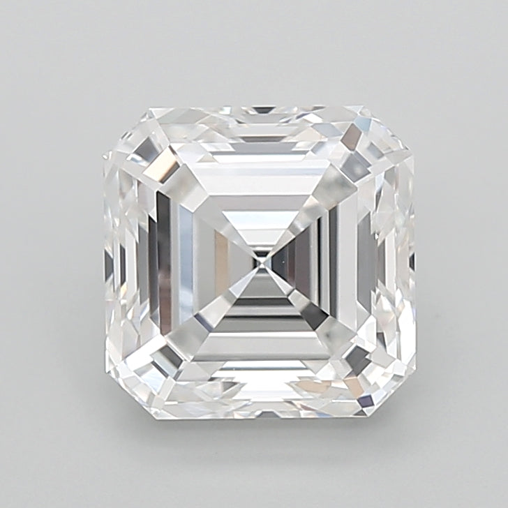 4.02 Carat Asscher Shaped, Ideal Cut, E Color, VVS2 Clarity, IGI Certified Lab Grown Diamond