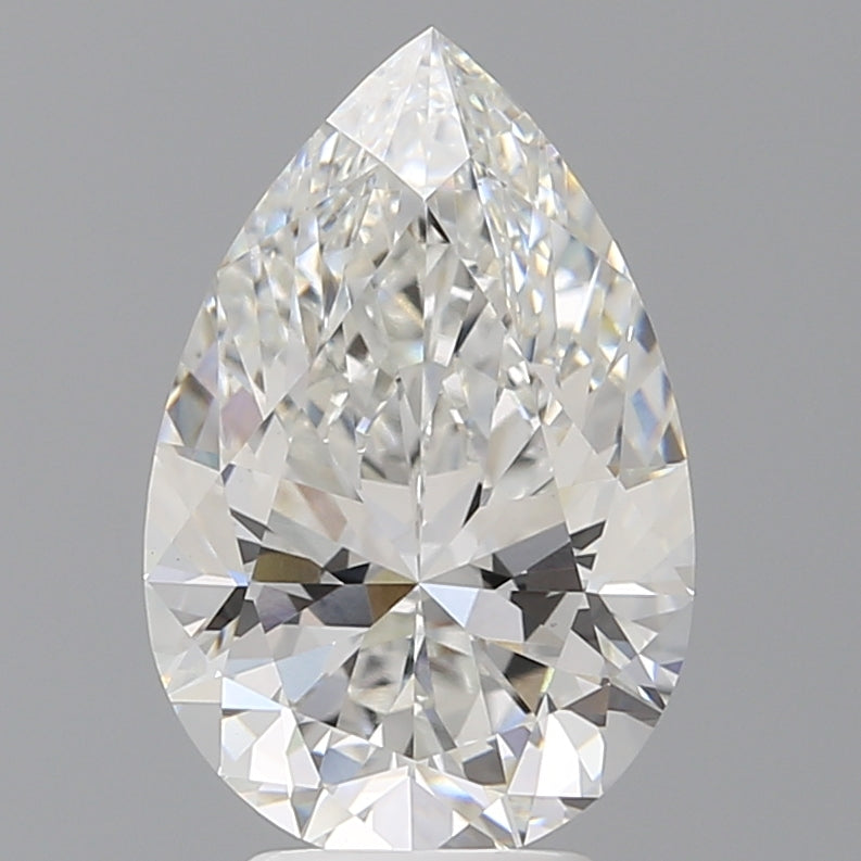 4.07 Carat Pear Shaped, Ideal Cut, F Color, VVS2 Clarity, IGI Certified Lab Grown Diamond