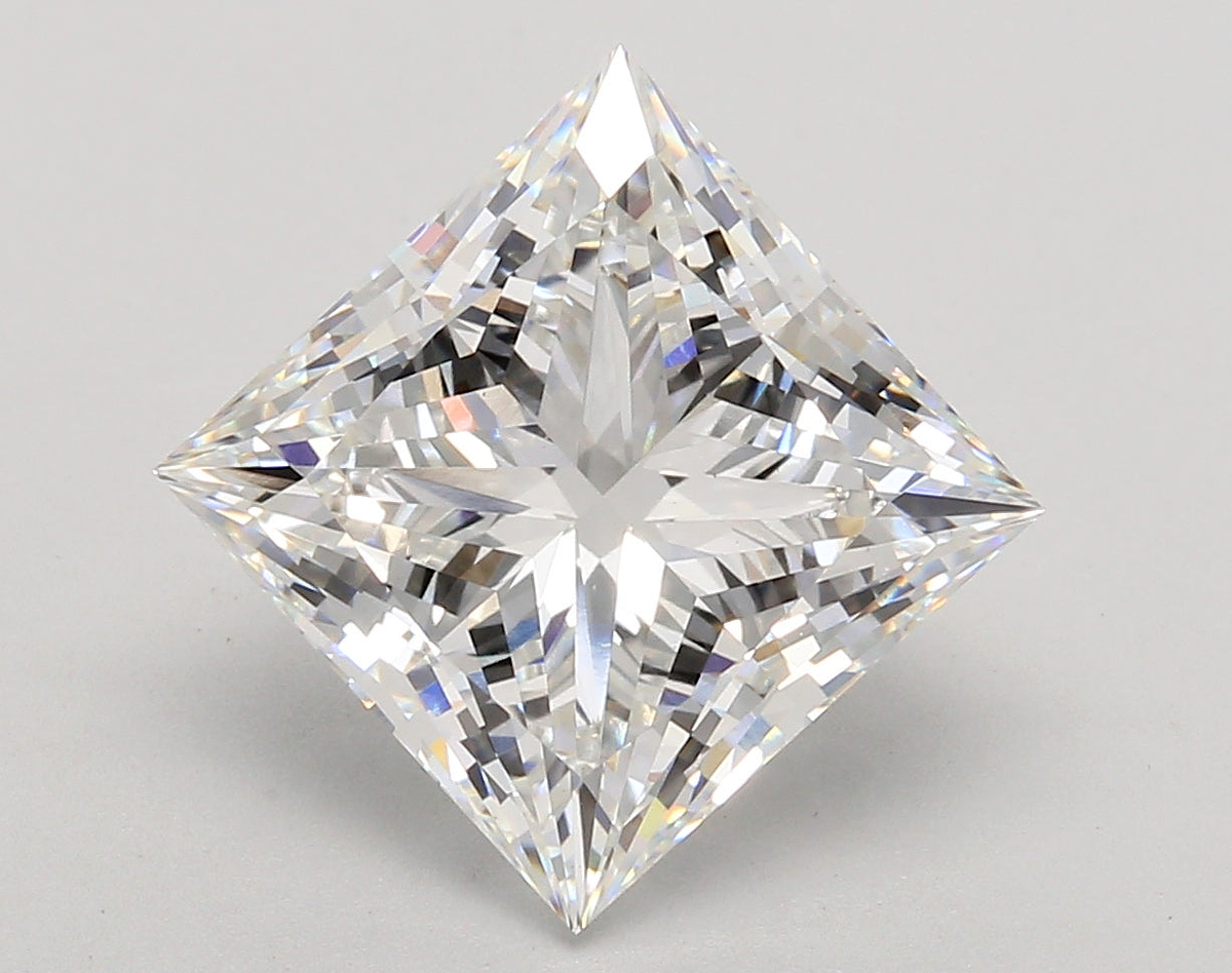5.55 Carat Princess Shaped, Ideal Cut, E Color, VS1 Clarity, IGI Certified Lab Grown Diamond