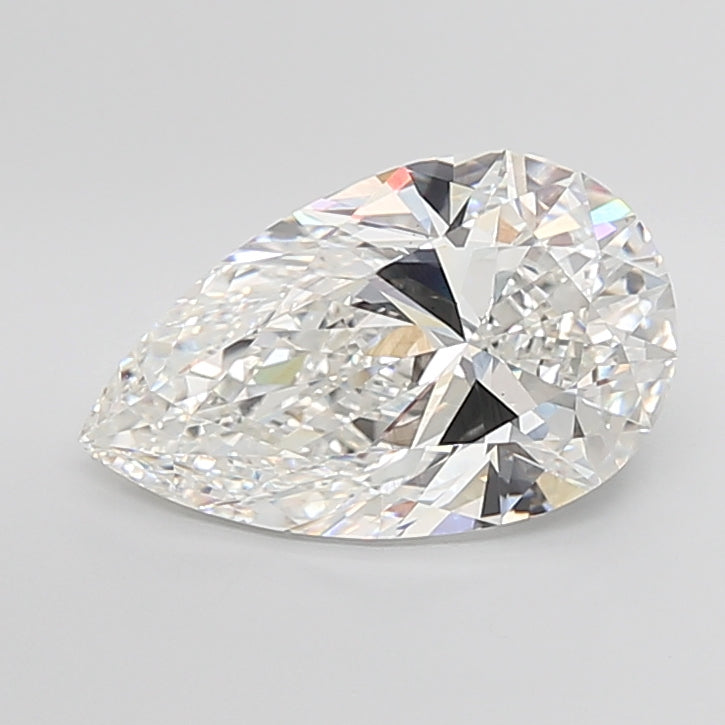 7.04 Carat Pear Shaped, Excellent Cut, F Color, VS1 Clarity, IGI Certified Lab Grown Diamond