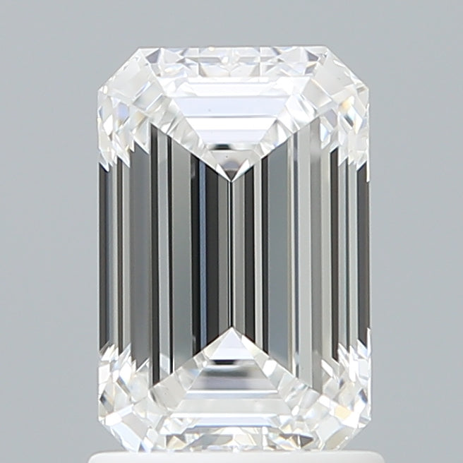 1.55 Carat Emerald Shaped, Ideal Cut, D Color, VVS2 Clarity, IGI Certified Lab Grown Diamond