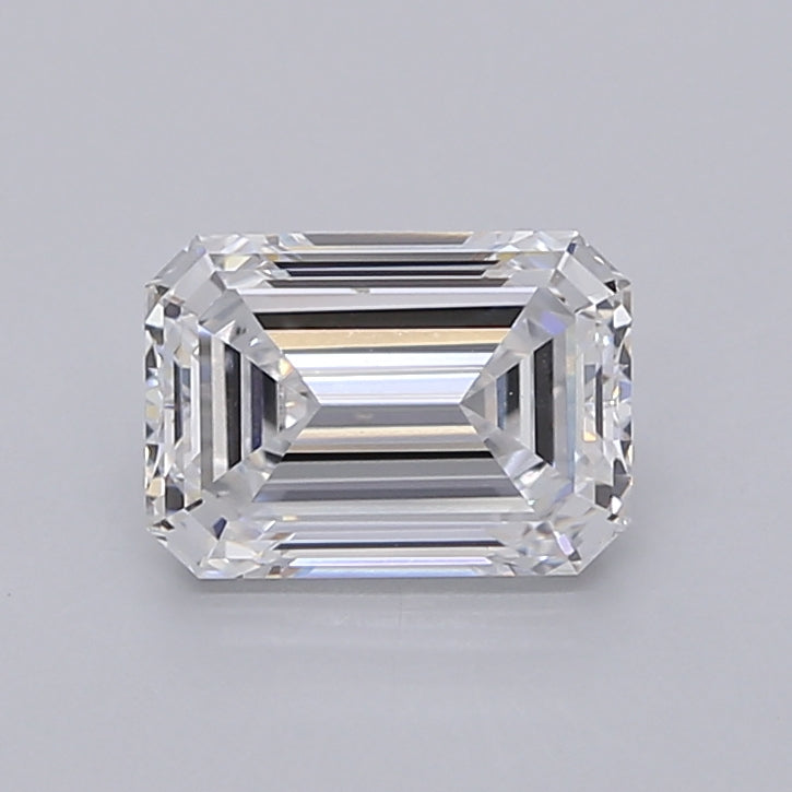 1.52 Carat Emerald Shaped, Ideal Cut, D Color, VVS1 Clarity, IGI Certified Lab Grown Diamond