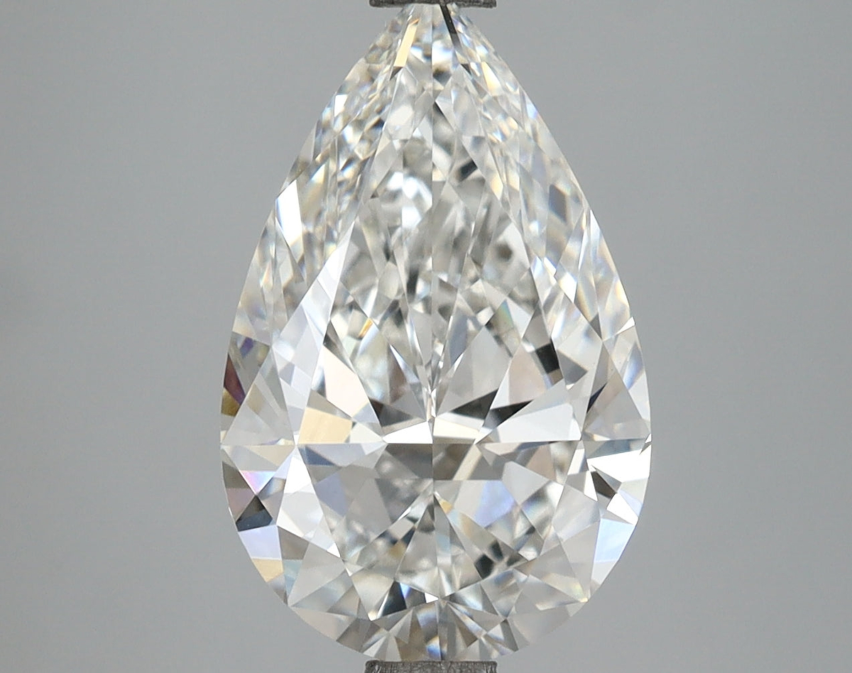3.78 Carat Pear Shaped, Excellent Cut, F Color, VVS2 Clarity, IGI Certified Lab Grown Diamond