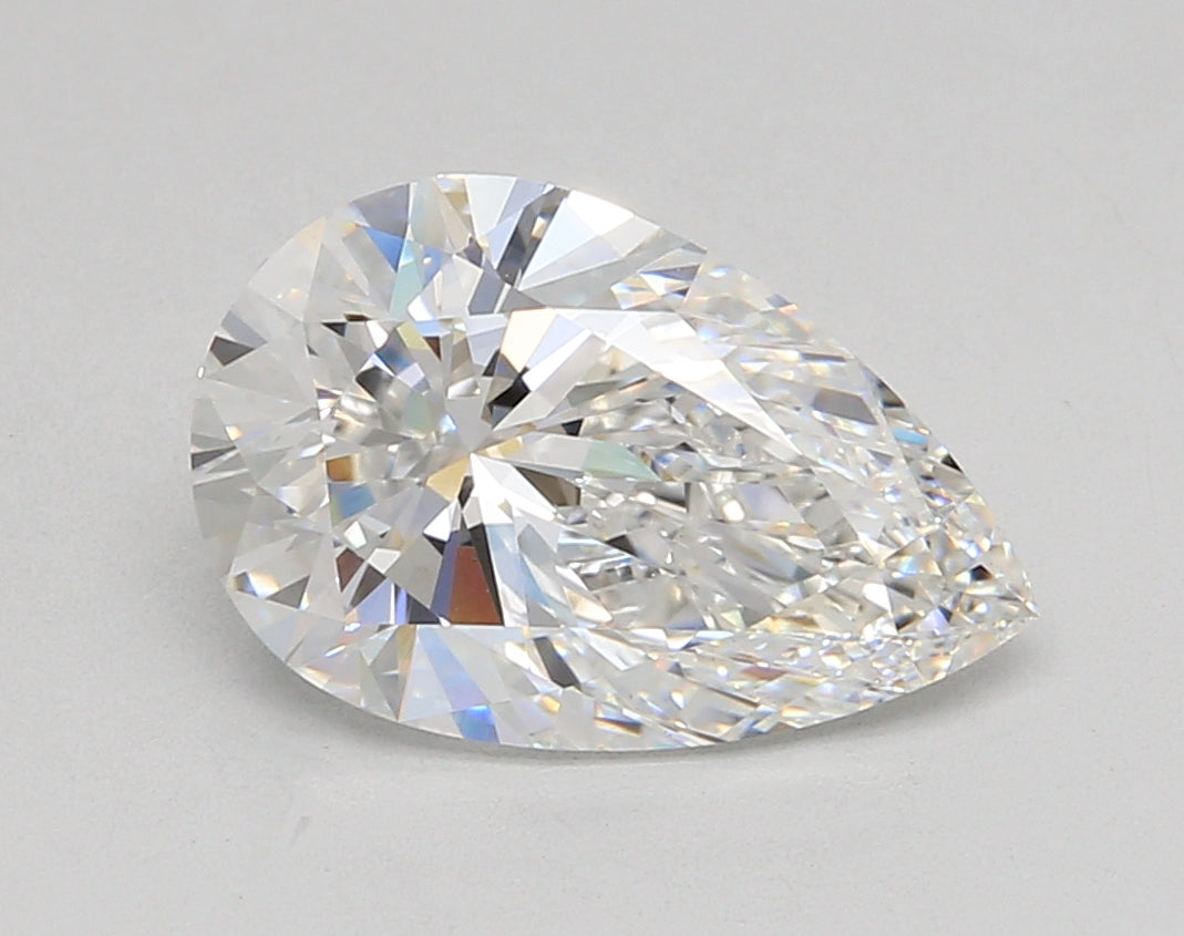 3.43 Carat Pear Shaped, Ideal Cut, E Color, VVS2 Clarity, IGI Certified Lab Grown Diamond