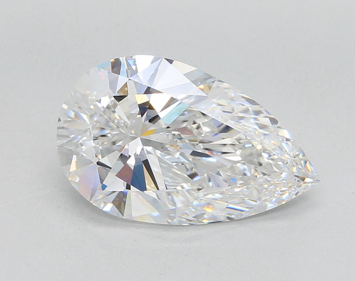4.56 Carat Pear Shaped, Ideal Cut, E Color, VVS2 Clarity, IGI Certified Lab Grown Diamond