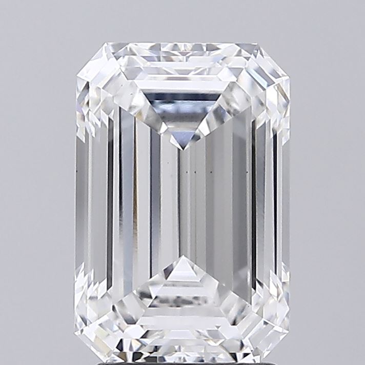 3.03 Carat Emerald Shaped, Ideal Cut, E Color, VVS2 Clarity, IGI Certified Lab Grown Diamond