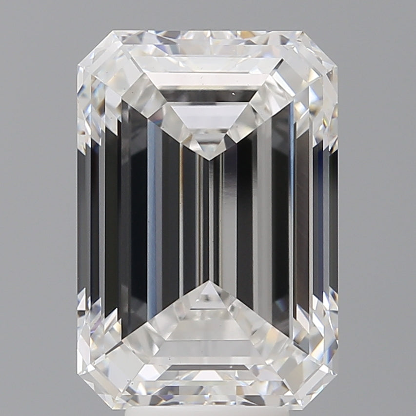 8.09 Carat Emerald Shaped, Ideal Cut, F Color, VS1 Clarity, IGI Certified Lab Grown Diamond