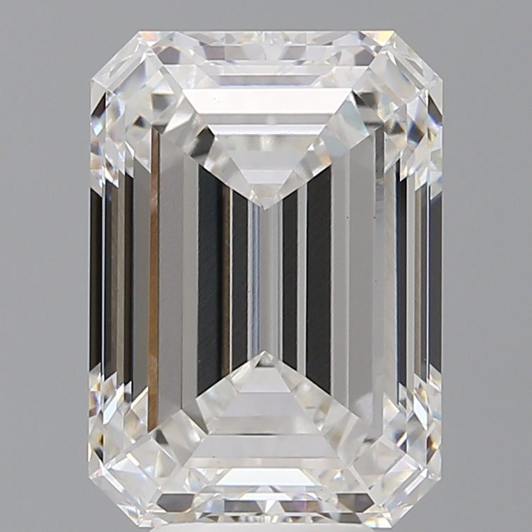 6.57 Carat Emerald Shaped, Ideal Cut, E Color, VVS2 Clarity, IGI Certified Lab Grown Diamond