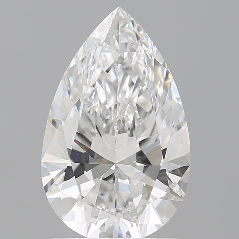 1.60 Carat Pear Shaped, Ideal Cut, E Color, VVS2 Clarity, IGI Certified Lab Grown Diamond