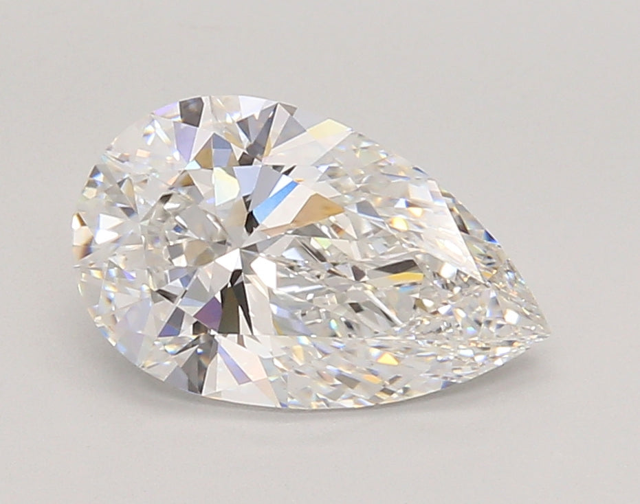 2.06 Carat Pear Shaped, Ideal Cut, F Color, VVS2 Clarity, IGI Certified Lab Grown Diamond