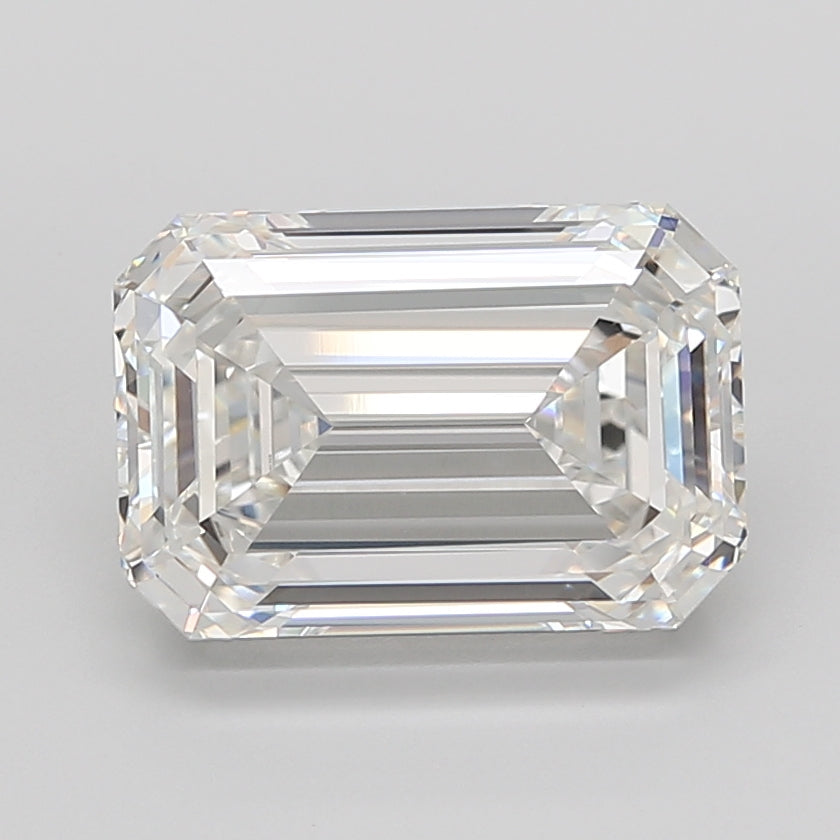 10.05 Carat Emerald Shaped, Ideal Cut, F Color, VVS2 Clarity, IGI Certified Lab Grown Diamond