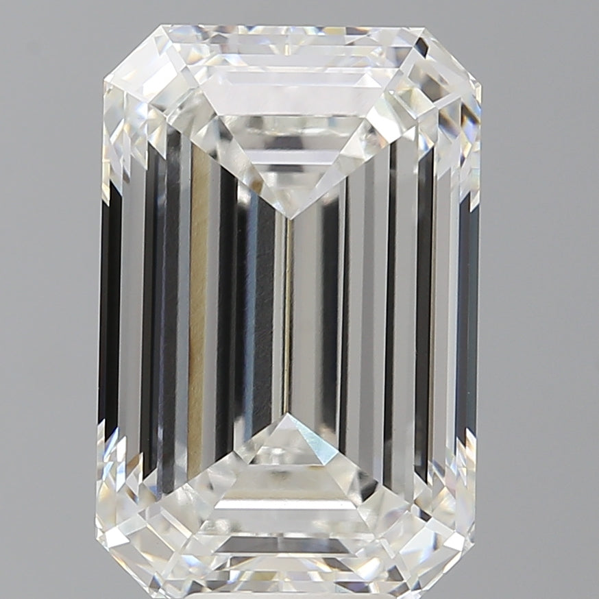9.05 Carat Emerald Shaped, Ideal Cut, F Color, VVS2 Clarity, IGI Certified Lab Grown Diamond