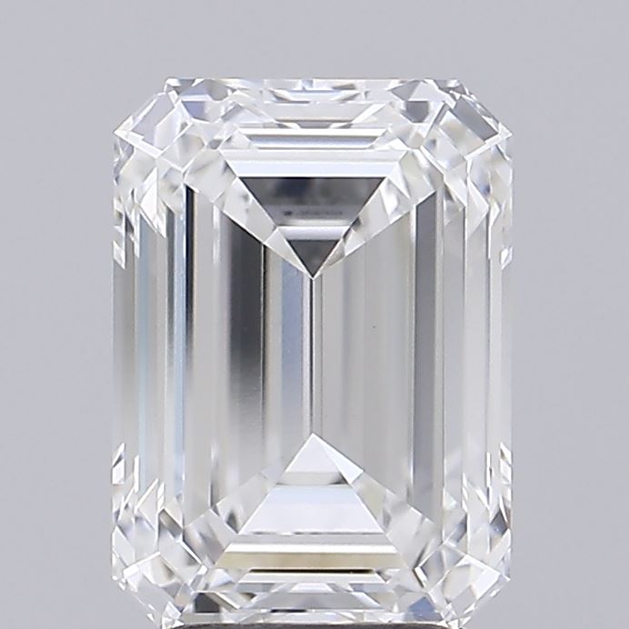 3.01 Carat Emerald Shaped, Ideal Cut, E Color, VVS2 Clarity, IGI Certified Lab Grown Diamond
