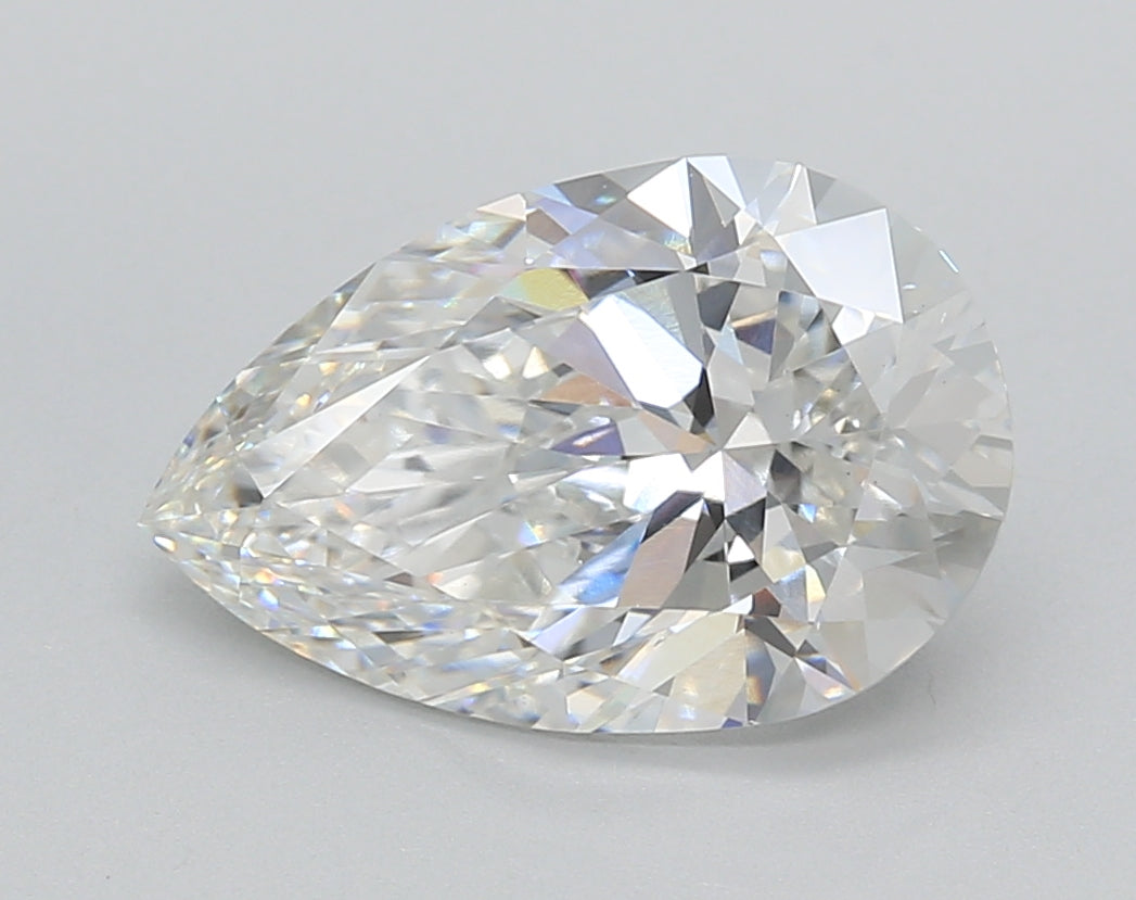3.01 Carat Pear Shaped, Excellent Cut, F Color, VS1 Clarity, IGI Certified Lab Grown Diamond