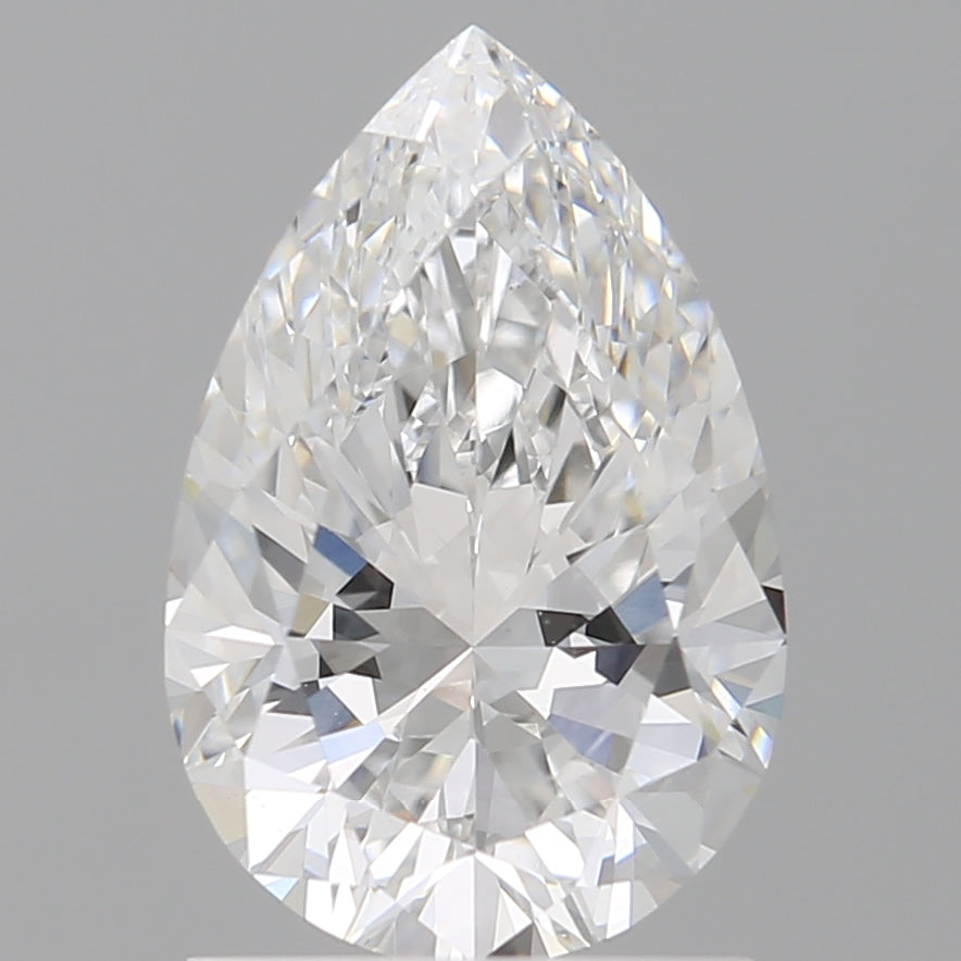 1.58 Carat Pear Shaped, Ideal Cut, E Color, VVS2 Clarity, IGI Certified Lab Grown Diamond