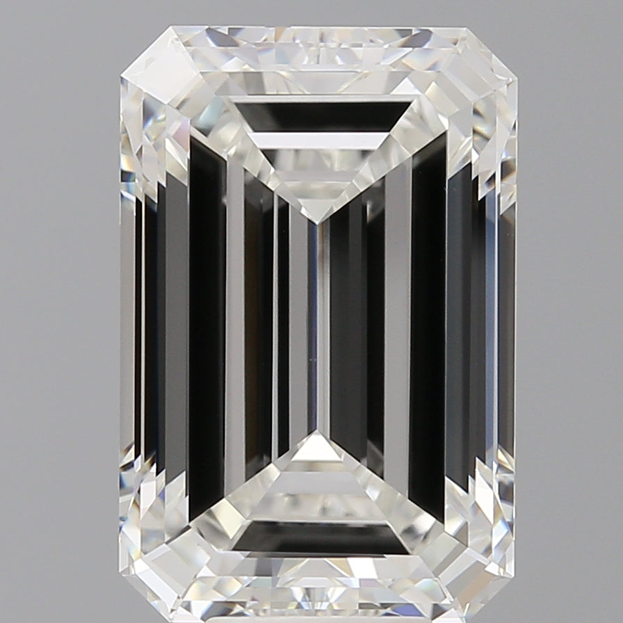10.10 Carat Emerald Shaped, Ideal Cut, F Color, VVS2 Clarity, IGI Certified Lab Grown Diamond