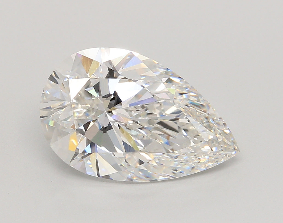 5.05 Carat Pear Shaped, Ideal Cut, E Color, VVS2 Clarity, IGI Certified Lab Grown Diamond