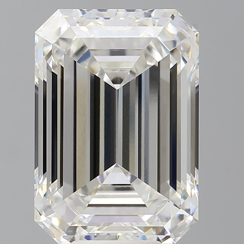 9.58 Carat Emerald Shaped, Ideal Cut, F Color, VVS2 Clarity, IGI Certified Lab Grown Diamond
