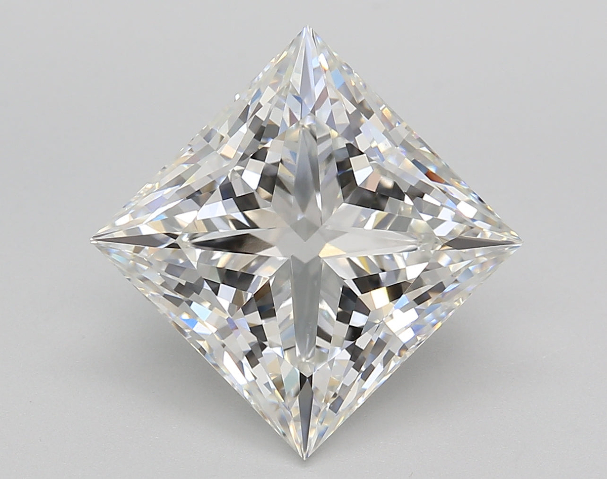 6.02 Carat Princess Shaped, Ideal Cut, F Color, VVS2 Clarity, IGI Certified Lab Grown Diamond